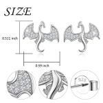 Sterling Silver Pterosaur Dragon Stud Earrings