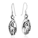 Enchanted Unicorn Silver Dangle Earrings