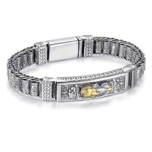 Pixiu Sterling Silver Feng Shui Bracelet for Luck