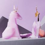 Einar Unicorn Candle - Enchanting Lilac Design