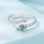 Dainty Silver Dragon Wrap Ring for Women