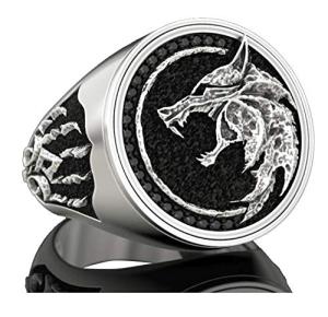 Punk Wolf Head Stainless Steel Ring for Men