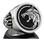 Punk Wolf Head Stainless Steel Ring for Men
