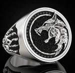 Punk Wolf Head Stainless Steel Ring for Men