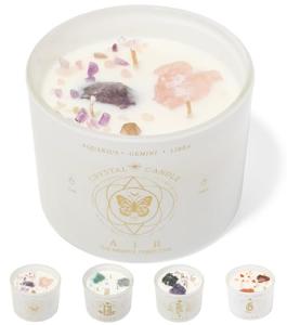 Zodiac Crystal Candle: Aquarius, Gemini, Libra 12oz