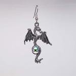 Mystical Silver Dragon Dangle Earrings