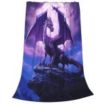 Fantasy Purple Dragon Cozy Throw Blanket 60x50