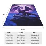 Fantasy Purple Dragon Cozy Throw Blanket 60x50