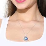 Cosmic Moon Pendant Necklace - Purple Glass