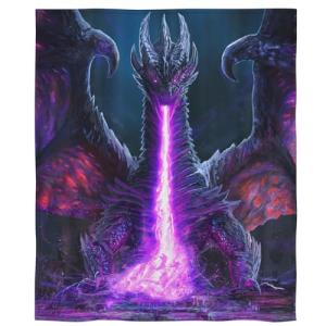 Purple Dragon Breath Plush Throw Blanket