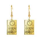Moon Phase Tarot Card Dangle Earrings in Gold