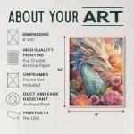 Mythical White Dragon Wall Art for Gamers