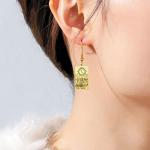 Moon Phase Tarot Card Dangle Earrings in Gold
