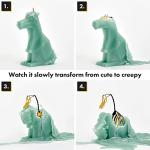 Sage Green PyroPet Dragon Candle with Skeleton