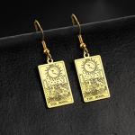 Moon Phase Tarot Card Dangle Earrings in Gold