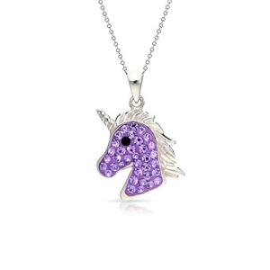 Mythical Purple Unicorn Crystal Pendant Necklace