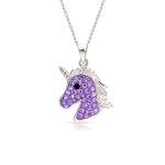 Mythical Purple Unicorn Crystal Pendant Necklace