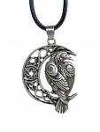 Celtic Raven on Crescent Moon Necklace