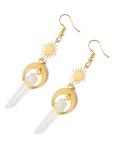 Gothic Boho Sun and Moon Celestial Earrings