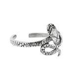 Mythical Gothic 925 Silver Snake Adjustable Ring