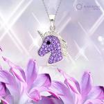 Mythical Purple Unicorn Crystal Pendant Necklace