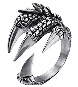 Vintage Silver Dragon Claw Adjustable Ring