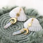 Gothic Boho Sun and Moon Celestial Earrings