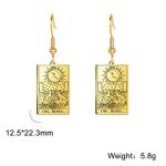 Moon Phase Tarot Card Dangle Earrings in Gold