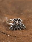 Witchy Crescent Moon Moth Adjustable Ring