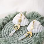 Gothic Boho Sun and Moon Celestial Earrings