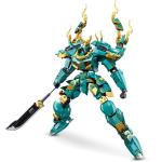 Cool Green Dragon Warrior Robot Building Blocks Set