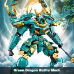 Cool Green Dragon Warrior Robot Building Blocks Set