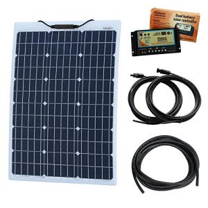 60W 12V Dual Battery Solar Charging Kit