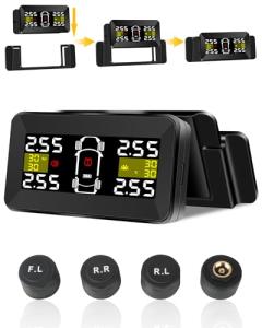 Wireless Solar TPMS with Large Display and Sensors