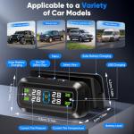 Solar Wireless Tire Pressure Monitor with 4 Sensors