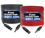 WindyNation 8 AWG Solar Panel Extension Cables