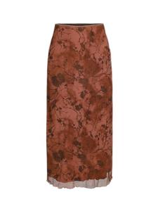 CIDER Women's Boho Floral High Waisted Midi Skirt