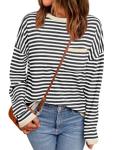 LILLUSORY Striped Oversized Sweater for Women