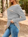 LILLUSORY Striped Oversized Sweater for Women