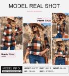 Plaid V-Neck Cuffed Tunic Top for Women