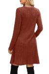 Women’s Caramel Long Sleeve Fall Dress with Pockets