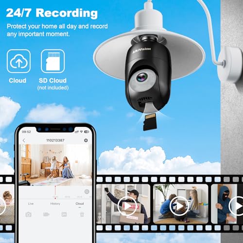 AlkiVision 2K Wireless Security Camera with AI Detection