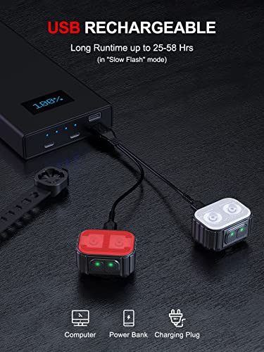 Cuvccn USB Rechargeable Bike Lights - Super Bright