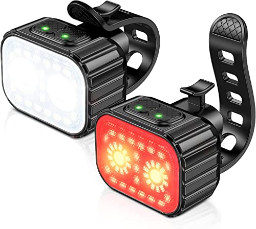 Cuvccn USB Rechargeable Bike Lights - Super Bright