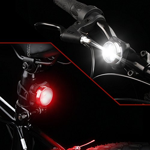 Ascher USB Rechargeable Bike Light Set with 4 Modes