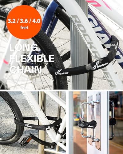 Heavy Duty 5-Digit Bicycle Chain Lock 3.2ft