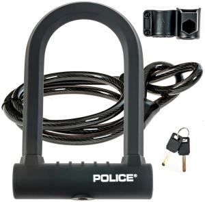 Heavy Duty POLICE U Lock with Cable and Keys