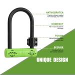 Heavy Duty U-Lock Bicycle Security with 2 Keys