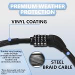 Lumintrail Weatherproof Coiled Bike Cable Lock