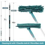 20 Ft Telescoping Window Squeegee with Cloths